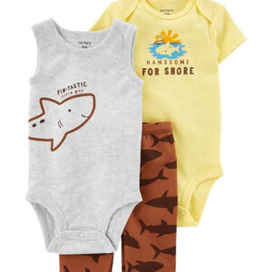 Carter's Baby Boy 3-Piece Shark Outfit Set in Size 9M